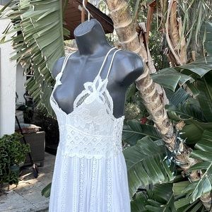Hummingbird eyelet and lace free people adele maxi dress